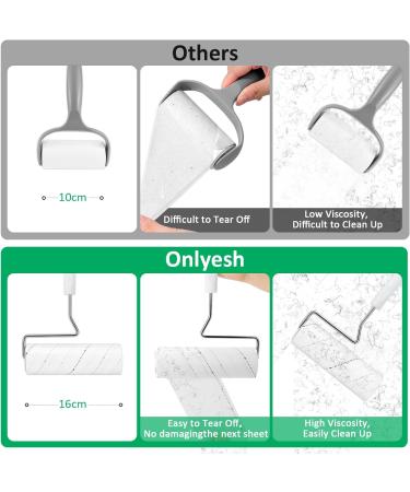 ONLYESH 360 Leaves Foot Roll - 16cm Lint Roller for Cat Hair Sofa Bed & Carpet | 4 Rolls 90 Sheets Each - Perfect for Pet Owners! - Buy Online on SooperMarket.com