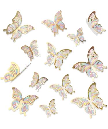 Blumomon 30pc 3D Butterfly Cake Toppers - Gold Rimmed Decorations for Weddings Baby Showers Birthdays & Parties - Buy Online on SooperMarket.com