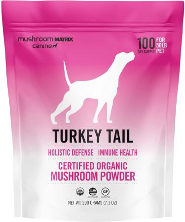 Om Mushroom Matrix Pet - Canine | Turkey Tail | USA Grown Human-Grade Organic Mushroom Powder Pet Supplement | Immunity Support & Holistic Defense for Dogs & Cats | 200 Grams, 7.1 oz