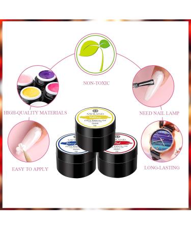 Saviland 3D Sculpture Gel Set - 12 Colors for DIY Nail Art Decoration - Carving Gels for Carved Flowers Design - Modeling Tool Included - Buy Online on SooperMarket.com