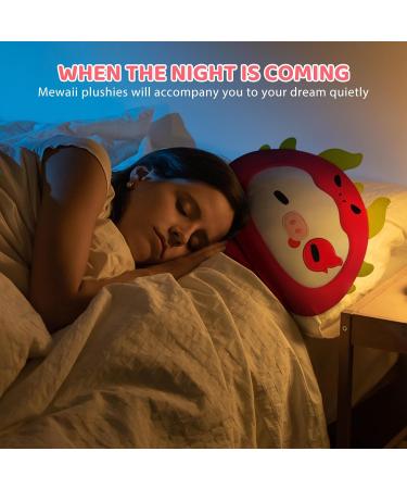 Mewaii 14'' Soft Cow Mushroom Pillow Stuffed Animal Plush Toy - Dragon Fruit Headgear 14 Inch - Cuddly Cow Plush for Kids - Buy Online on SooperMarket.com
