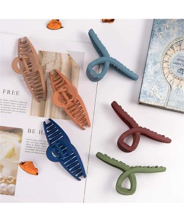 Whaline Matte Hair Claw Clips - 6 Color Strong Hold 4.3 Inch Butterfly Clamp for All Hair Types - Buy Online on SooperMarket.com