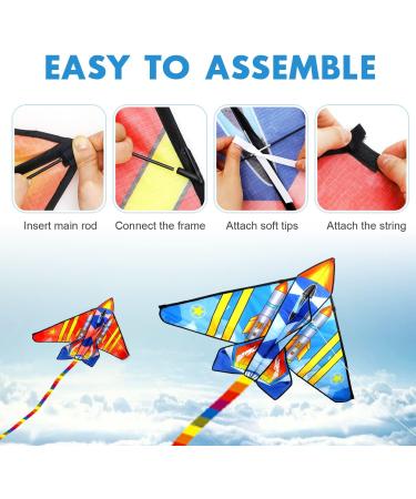TOY Life 2 Pack Airplane Kites for Kids | Easy-to-Fly Large Beach Kite Set | Ideal Outdoor Gift for Children - Buy Online on SooperMarket.com
