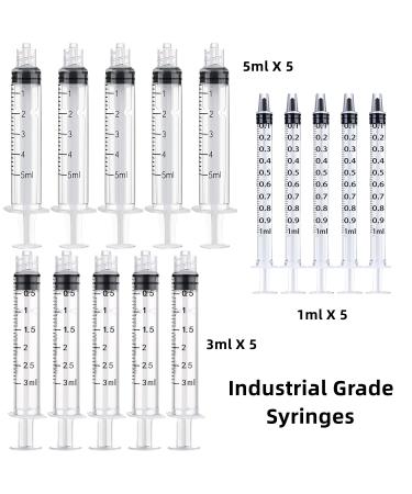15 Pack Syringes with Blunt Tip Needles and Caps - Ideal for Lip Gloss, Paint, Epoxy Resin, Liquids, Glue, and Oil Refilling - Buy Online on SooperMarket.com