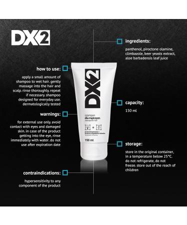 DX2 Anti-Dandruff & Hair-Loss Shampoo for Men - Double-Action Formula | 150ml - Effective Everyday Use - Buy Online on SooperMarket.com