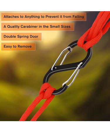 Mini Black Aluminum Carabiner Snap Hook for Fishing/Camping - Outdoor Sports Keychain - Buy Online on SooperMarket.com