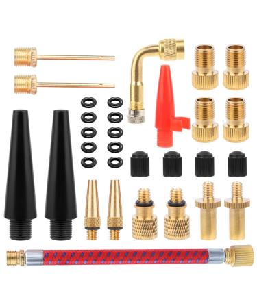 MxTimwan 31 piece of adapter for bicycle valves bicycle valve adapter set bicycle pump adapter with storage box for compressor bicycle pump stand pump air ball pump