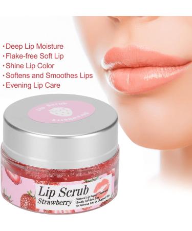Lip Scrub Strawberry Exfoliator for Dry, Cracked Lips - Natural Care Cream for Brightening Dark Lips - Buy Online on SooperMarket.com