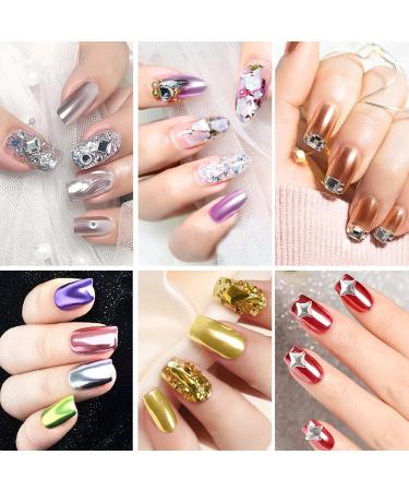 Chrome Nail Powder - 6 Boxes Magic Mirror Effect Rose Gold Holographic Glitter Powder for Nail Art Decorations - Buy Online on SooperMarket.com
