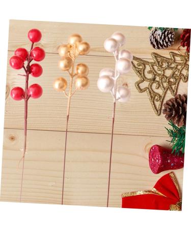 HOMSFOU 60 Pcs Christmas Fruit Christmas Tree Picks Artificial Berry Twigs Diy Floral Art Plant Fake Berry Picks Christmas Holly Decorations Christmas Berry Picks Foam Red Fruit Branch Redx3pcs 17x3cmx3pcs - Buy Online on SooperMarket.com