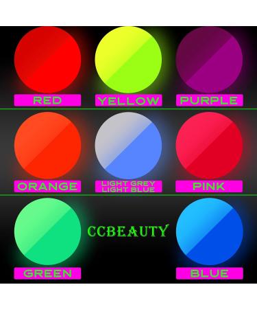 CCbeauty Neon UV Body Paint: 8 Colors Glow In The Dark Face Paint Kit with Brushes - Non-Toxic Professional Makeup for Adults Halloween Costumes - Buy Online on SooperMarket.com