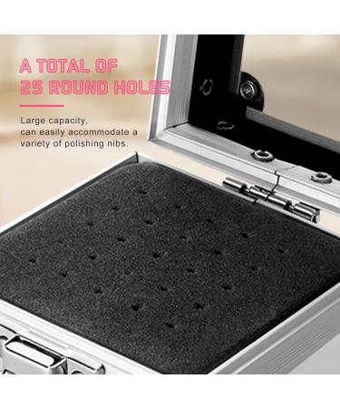 Ranrose Silver Nail Drill Bit Holder Case - 25PCS Holes Organizer Box for Nail Drill Bits - Pink Nail Storage Display Container - Buy Online on SooperMarket.com
