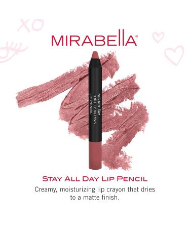Mirabella Velvet Lip Pencil Pretty In Pink - Long-Lasting Matte Lip Liner - Smooth & Moisturizing Formula - Smudge-proof & Paraben-Free - Buy Online on SooperMarket.com