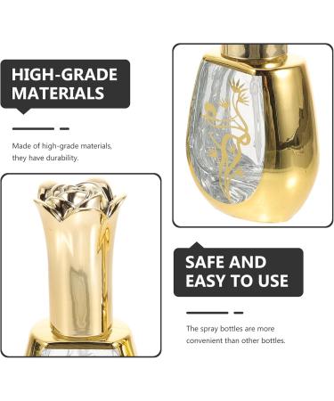 FRCOLOR Vintage Rose Glass Perfume Bottles - Refillable Spray Vial for Travel | 2pcs Essential Oil Bottle Set - Buy Online on SooperMarket.com