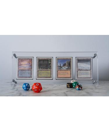Trading Card Display Stand - 4 Slot Clear Acrylic Holder with UV Protection - Buy Online on SooperMarket.com
