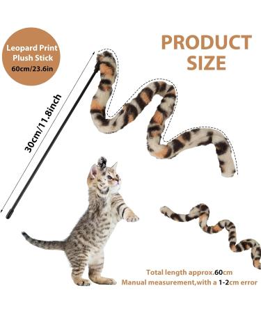 Jeffdad 2-Piece Interactive Cat Wand Toy Interactive Cat Wand Leopard Ribbon Toy fits most cats and kittens - Buy Online on SooperMarket.com