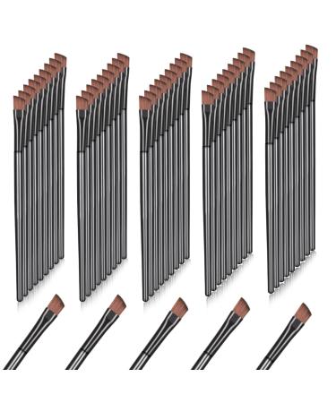 50 Pieces Disposable Angled Eyebrow Brushes Bulk Brow Tint Brushes Flat Tapered Eyebrow Concealer Brush Eye Shadow Applicator Sticks for Women Salon Beauty Cosmetic Makeup Tool Esthetician