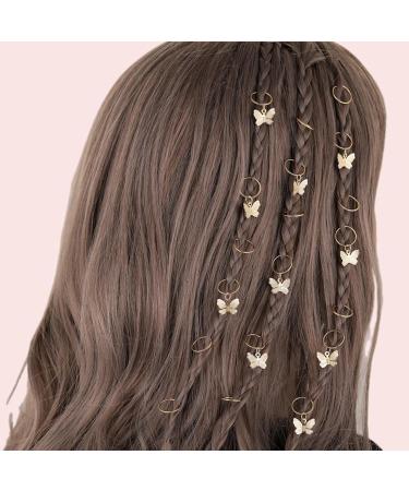 20PCS Hair Beads For Women Braids Jewelry For Hair Dreadlocks Accessories Metal Gold Silver Clips For Hair Braiding Beard Decoration For Girls Women one color B - Buy Online on SooperMarket.com