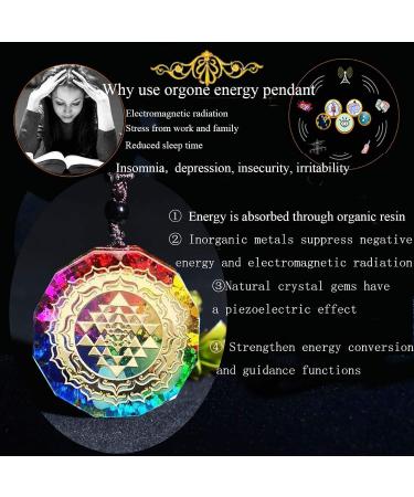 Sinymilk Reiki Orgonite Sri Yantra Symbol Metatron's Cube Necklace 7 Chakra Sacred Geometry Orgone Pendant - Buy Online on SooperMarket.com
