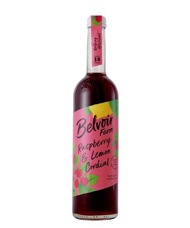 Belvoir Farm Raspberry & Lemon Cordial - Real Pressed Raspberries | Freshly Squeezed Lemon Juice | Traditional Family Recipe | 100% Natural Ingredients | Suitable for Vegetarians - 6 x 500ml Bottles 6 x 500ml Raspberry & Lemon