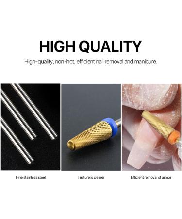 Nail Drill Bits 5 in 1 Multifunctional Replacement Nail File Bits Acrylic Nail Tools for Manicuring Polishing Pedicuring Removing - Buy Online on SooperMarket.com
