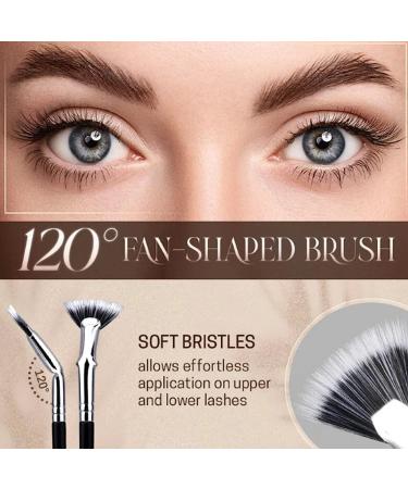 Dolly Mascara Fan Brush Set with Angled Eyelash Comb Separator - Portable Folding Cosmetic Brushes (2 Sets) - Buy Online on SooperMarket.com