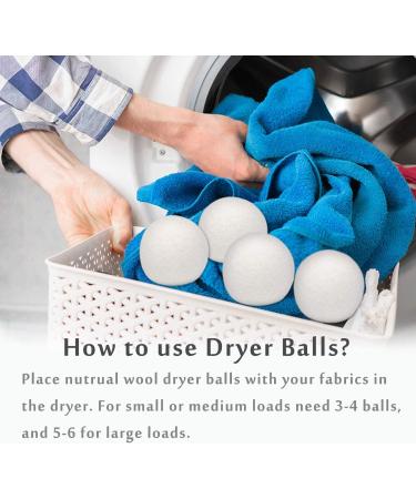 Buy 6-Pack Premium Wool Dryer Balls - Natural Fabric Softener Hypoallergenic & Baby Safe | Eco-Friendly Laundry Solution - Buy Online on SooperMarket.com