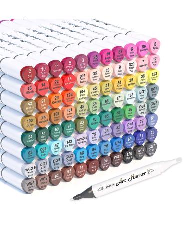 Shuttle Art 88 Colors Dual Tip Alcohol Based Art Markers 88 Colors plus 1 Blender Permanent Marker Pens Highlighters with Case Perfect for Illustration Adult Coloring Sketching and Card Making