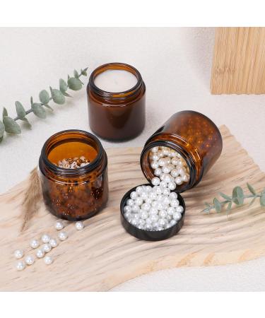 Yishik 4 oz Amber Glass Round Jars with Black Lids 6 Pack Empty Cosmetic Jars Face Cream Storage Containers for Powder Lotion Beauty Products Travel Favors Amber-4oz - Buy Online on SooperMarket.com