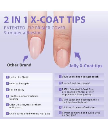 Buy Bartbox Extra Almond Press on Nails - Soft Gel Full Cover Tips 160 Pre-Designed Short Nail Extensions in XXS Almond Beige - Perfect for Geln gel! - Buy Online on SooperMarket.com