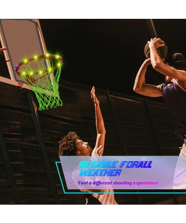 Glow in The Dark Basketball Set for Kids - LED Lights, Nightlight Net, Remote Control - 16 Colors - Outdoor Hoop Accessories - Buy Online on SooperMarket.com