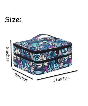 LYFFXYH Nail Polish Carrying Case - Portable Double-Layer Storage Bag for 42 Bottles (15ml) - Green Leaf Design - Ideal for Organizing Nail Polish and Manicure Set - Buy Online on SooperMarket.com