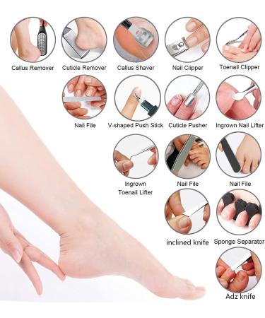36 in 1 Professional Pedicure Kit - Foot Rasp & Dead Skin Remover for Home & Salon Care - Buy Online on SooperMarket.com