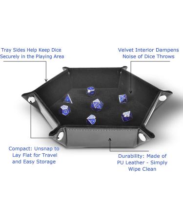 RNK Gaming Hexagon Dice Tray - PU Leather & Black Velvet for DND Rolling Games - Buy Online on SooperMarket.com