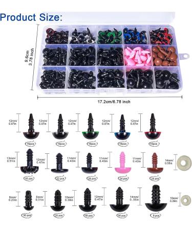  560PCS  Ecavria Safety Eyes for Amigurumi  Premium Plastic Eyes and Noses with Washers  Colorful Craft Doll Eyes in Various Sizes  Safety Eyes for Crochet Toys  Stuffed Animals and Teddy Bear - Buy Online on SooperMarket.com