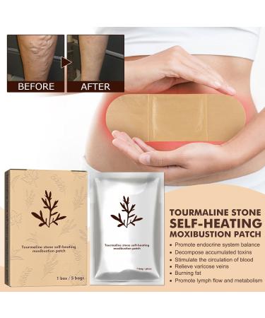 5 Pieces Turmalinstein Moxibustion Patches - Self-Warming Pain Relief Stickers for Men & Women | Plant Extract Massage - Buy Online on SooperMarket.com