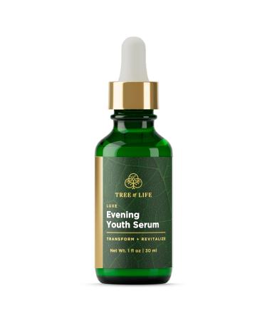 Tree of Life Anti-Aging Luxe Evening Youth Facial Serum | Age Defying Face and Skin Care  1 Fl Oz