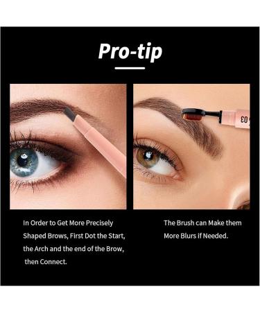 2 in 1 Double Ended Eyebrow Pencil Micro Percision Tip Fill and Defines Brows Natural Looking & Waterproof No Need to Sharpen Not Easy to Fade (Color : 01 Size : 1 size) 1 count (Pack of 1) 01 - Buy Online on SooperMarket.com