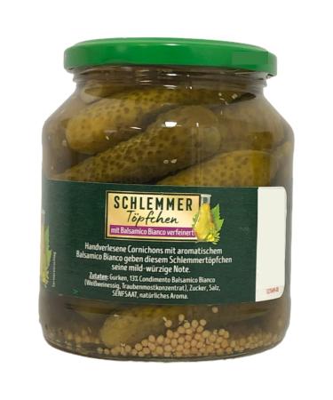 Khne Schlemmertpfchen Mild-Spicy Gherkins with Balsamico Bianco 6-Pack (6x300g) | Extra Crunchy & Delicious International Shipping - Buy Online on SooperMarket.com
