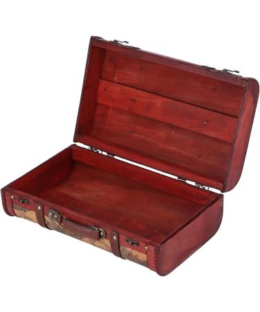 Vintage Composite Wood Portable Suitcase with Map Pattern - Stylish Storage Chest for International Shipping - Buy Online on SooperMarket.com