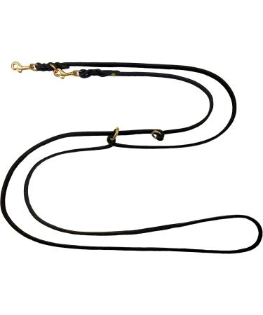 Buy Dogeleine Fat Leather Brass Leash for Small & Large Dogs - Adjustable 2m 2.40m 2.80m 3.50m 5m - Durable & Stylish Black Dog Leash - Buy Online on SooperMarket.com