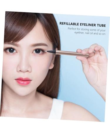 MUSISALY 5pcs Eyeliner Empty Pipe Delineador Mini Lip Gloss Tubes Tweezer Cosmetic Bottle Gel Plastic Golden - Buy Online on SooperMarket.com