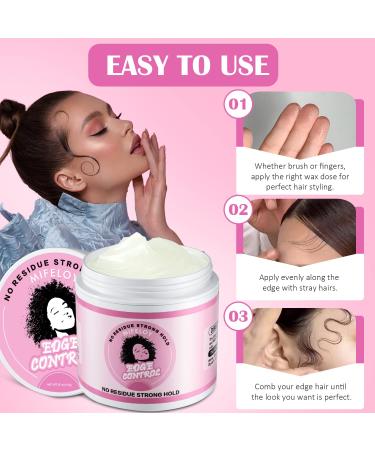 Edge Control Wax 4 oz - Women's Hair Pomade for Smoothing Flyaways and Frizz - Long Lasting Styling Gel with Strong Hold - Non-greasy Hair Glue - Ideal for Wigs - Buy Online on SooperMarket.com
