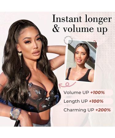 MORICHY Ponytail Extension 26Inch Long Wavy Drawstring Ponytail Synthetic Curly Pony Tails Fake Hair Natural Brown Ponytail Hair Extension for Women (Natural Brown) 26Inch Natural Brown - Buy Online on SooperMarket.com