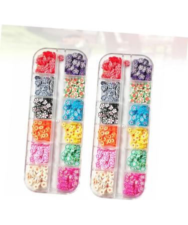 Healeved 2 Boxes 12 Polymer Clay Sequins Lemon Nail Art Fruit Nail Sequins Nail Decorations for Nail Art Nails Decoration Nail Art Accessories Nail Stickers Soft Pottery 3d The Flowers - Buy Online on SooperMarket.com