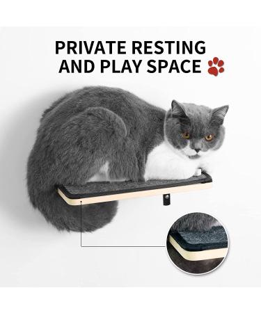 Wall Mounted Cat Hammock Shelf with Solid Rubber Wood Steps - Hanging Perches for Sleeping, Playing, and Climbing - Buy Online on SooperMarket.com