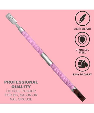 Krisp Beauty Dual Sided Cuticle Pusher - Surgical Grade Stainless Steel Manicure Pedicure Tool Set for Nail Care - Pink - Buy Online on SooperMarket.com