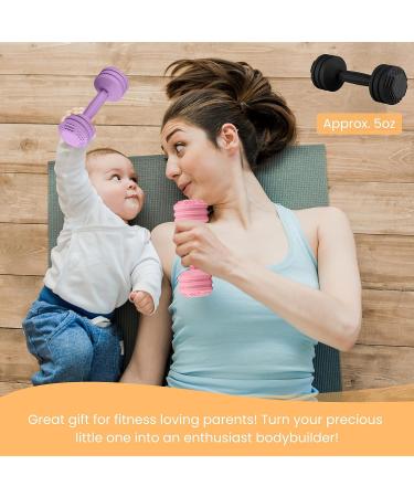 Silicone Baby Dumbbell Teether Weight Rattle Toy - Perfect Gift for Boys and Girls - Buy Online on SooperMarket.com
