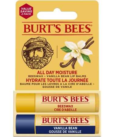 Burt's Bees Lip Balm Multipack Lip Balm Set With Beeswax & Vanilla Bean With Vitamin E Value Duo Pack 2x4.25g