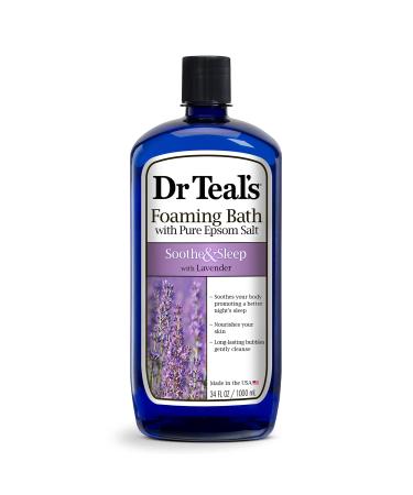 Dr Teal’s Foaming Bath with Pure Epsom Salt Soothe & Sleep with Lavender 34 fl oz Purple